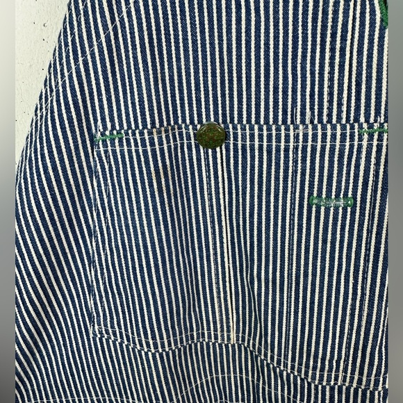 Vintage Union Made Sanforized Osh Kosh Vestbak Hickory Stripe Railroad Overalls - Picture 10 of 11